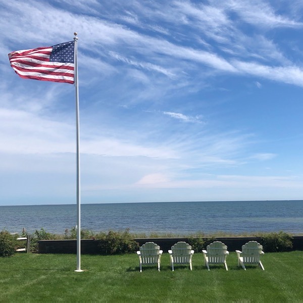 Flagpole by the sea